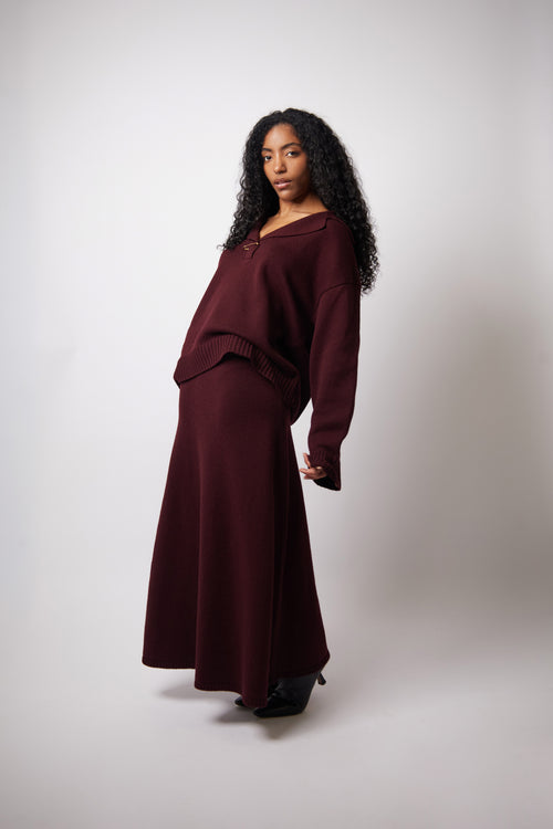 Aurel Skirt — Burgundy
