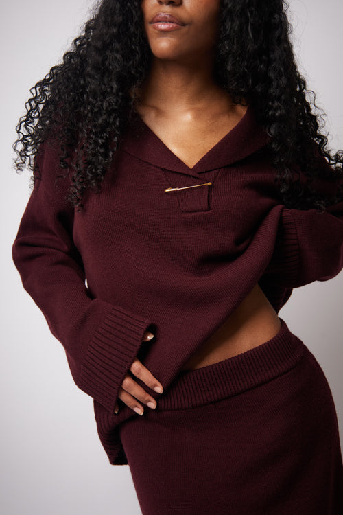 Aurel Skirt — Burgundy